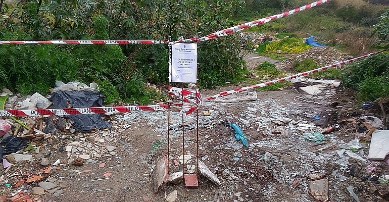 Scoperta dalla Polizia Metropolitana discarica a Bisconte
