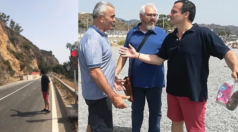 De Luca in stile “pulitore di spiagge” insegna “educazione civica”, rastrella bottiglie da Santa Margherita e "ridipinge" Capo Alì