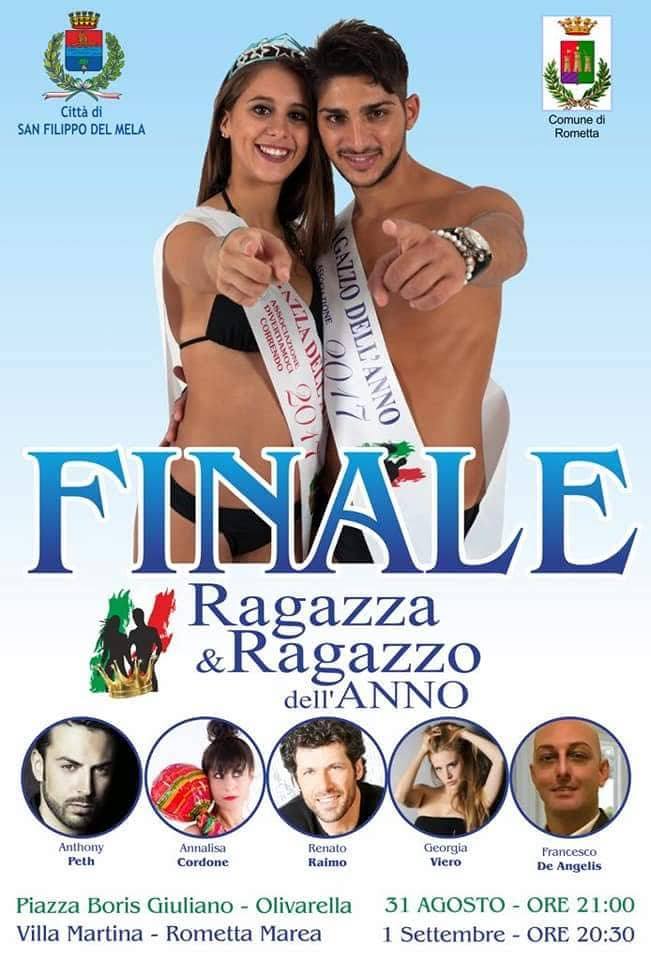 "Ragazza e Ragazzo dell'anno", domani presentazione a S.Filippo del Mela