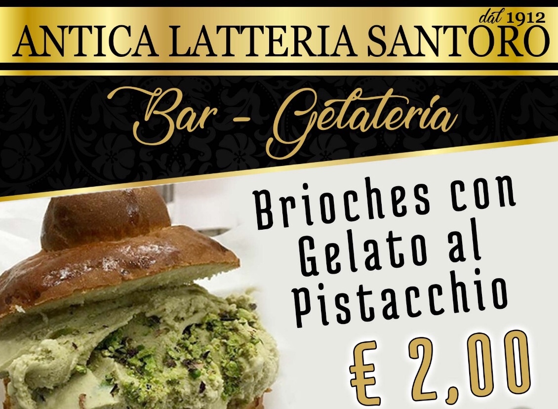 Omaggio allo "Street Food", alla Latteria Santoro il tripudio dei sensi con la brioches al gelato pistacchio