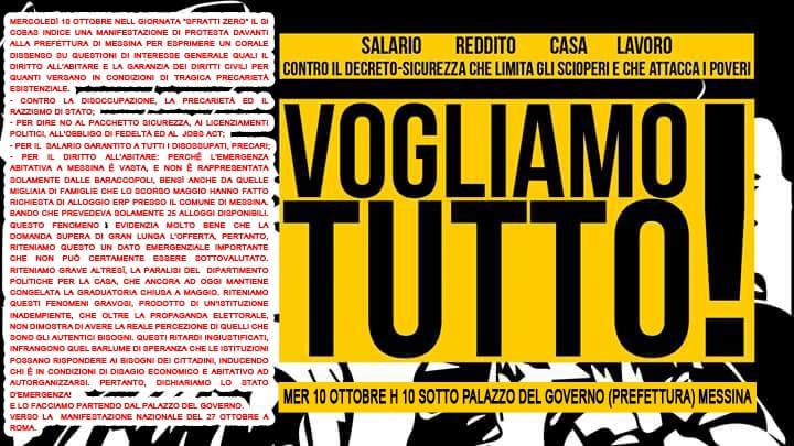 Giornata “Sfratti Zero”, 25 alloggi Erp non assegnati. “Vogliamo tutto! Salario garantito e un tetto”. Protesta il 10 davanti alla Prefettura