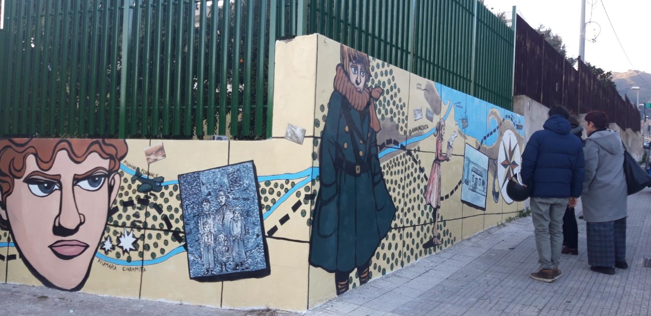 PeriferichEnergie. Il murale realizzato da  Michela De  Domenico e degli studenti del liceo Basile restituisce  colore e bellezza all'Istituto Elio Vittorini