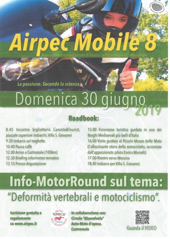 Castroreale: Airpec Mobile 8 in visita al Piccolo  Museo della Moto per parlare di deformità vertebrale e motociclismo