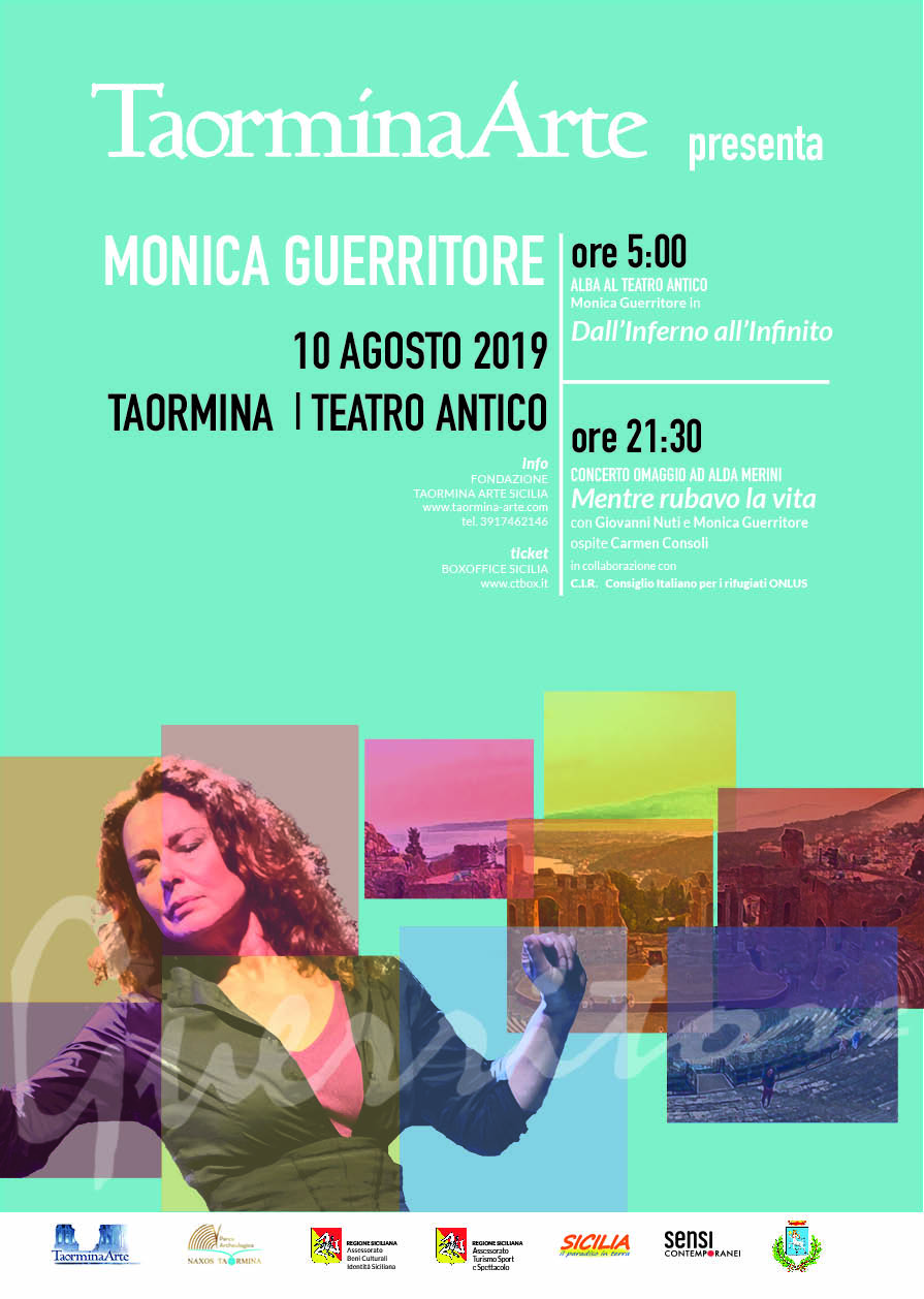 Al Teatro Antico di Taormina Monica Guerritore,  dall'alba al tramonto