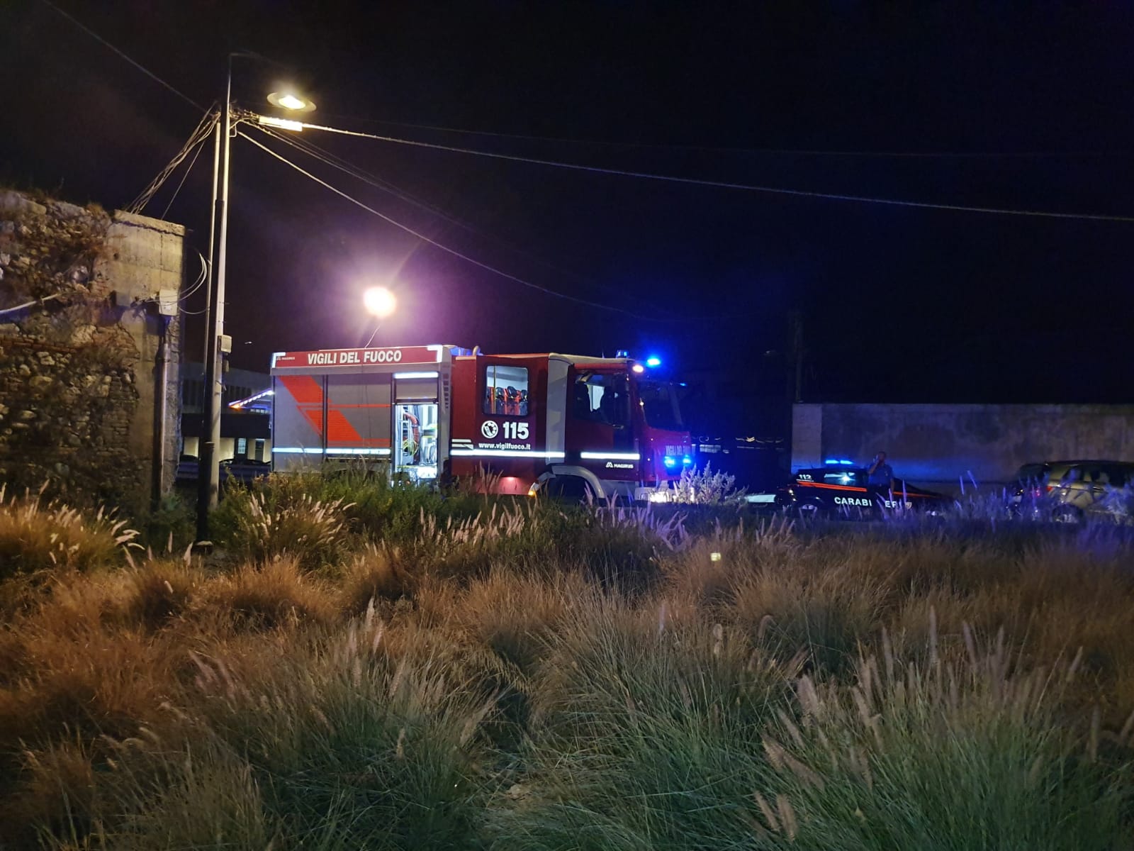 Incendio nel bastione della Real Cittadella