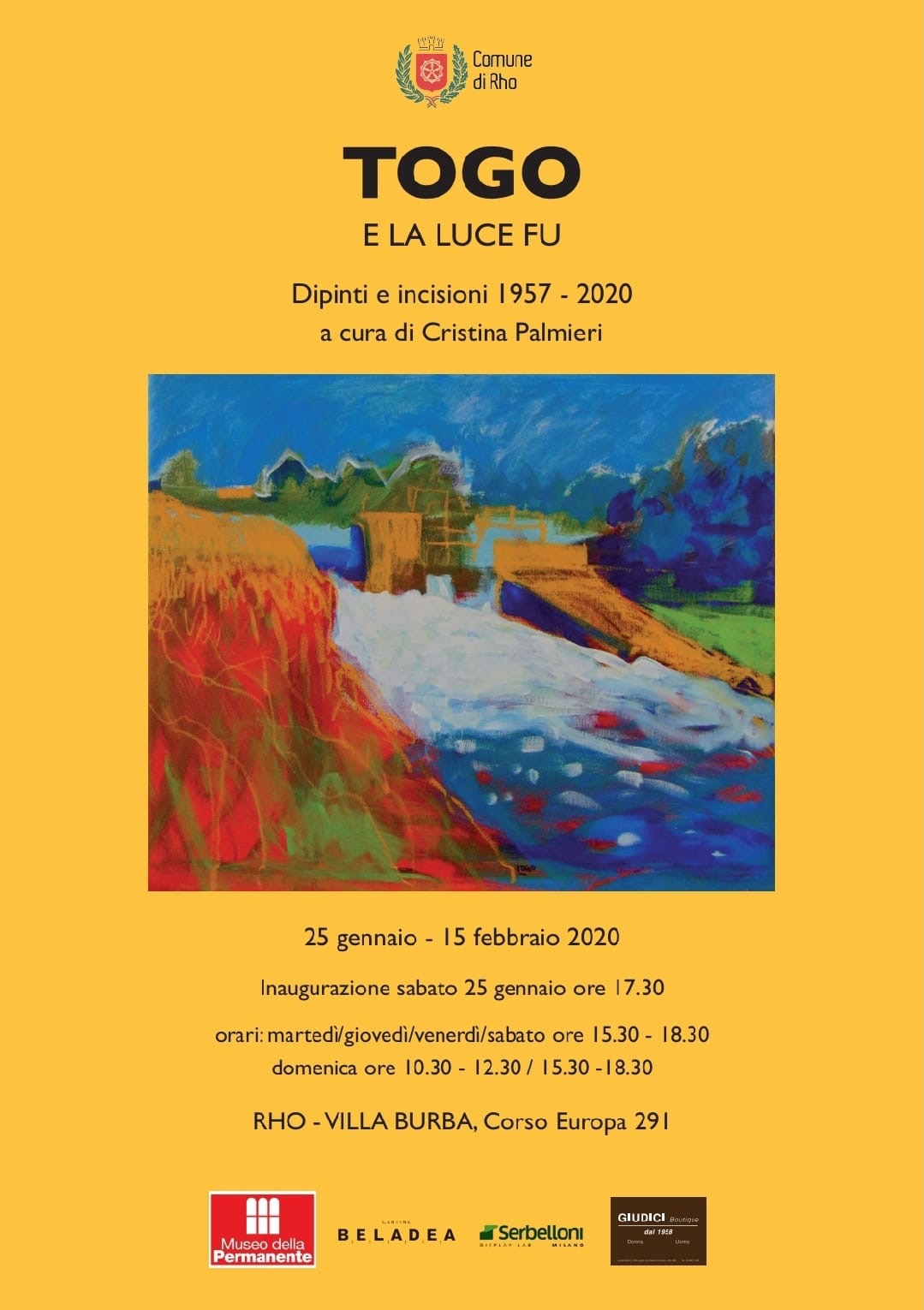 "Togo, e la luce fu": da sabato 25 a Rho (Milano) la mostra del noto artista