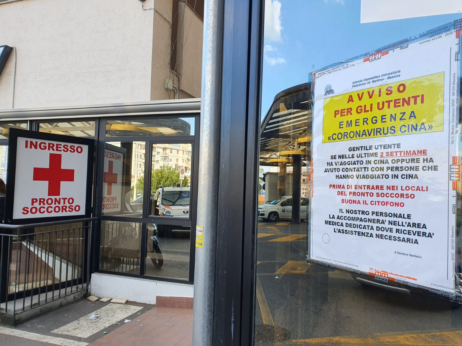 Coronavirus, percorsi delimitati al Policlinico