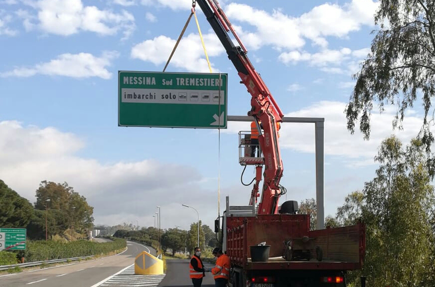 Autostrade, ecco il nuovo cartello Messina Sud Tremestieri