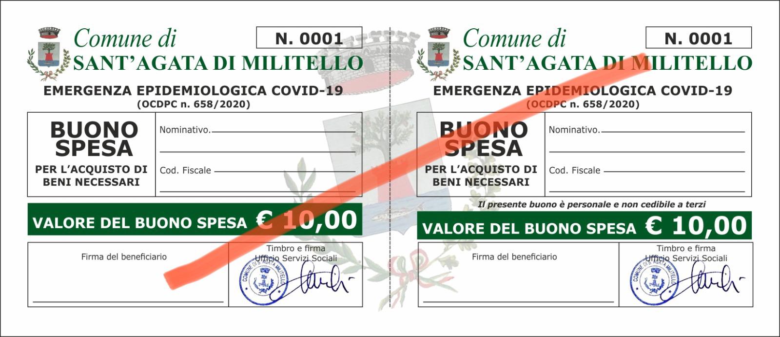Sant'Agata Militello, altri 20 mila euro per l'erogazione dei buoni spesa