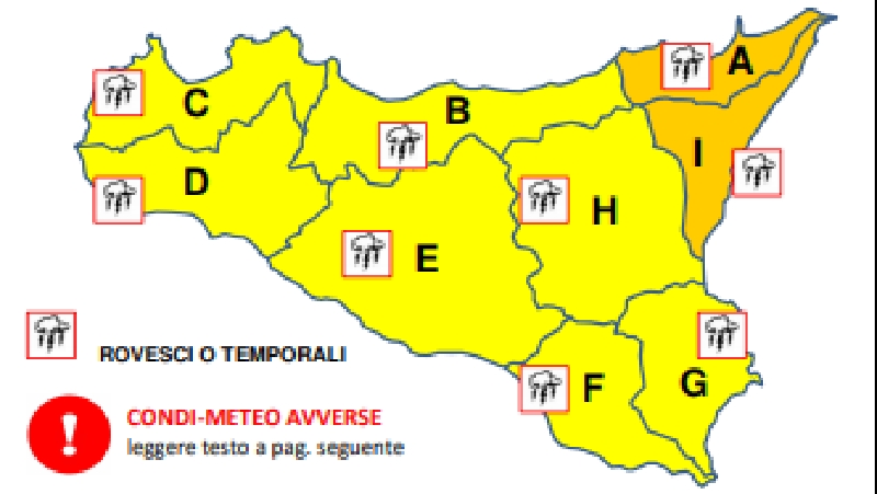 Maltempo: allerta arancione su Messina e Catania