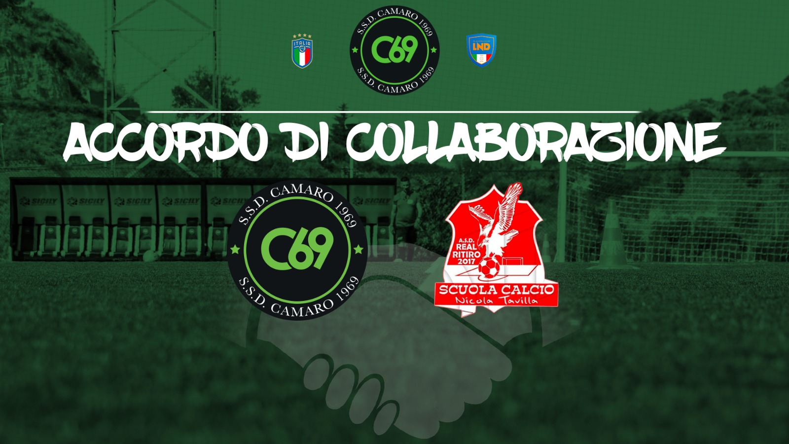CALCIO GIOVANILE – Accordo di collaborazione ufficiale tra SSD Camaro e ASD Real Ritiro 2017