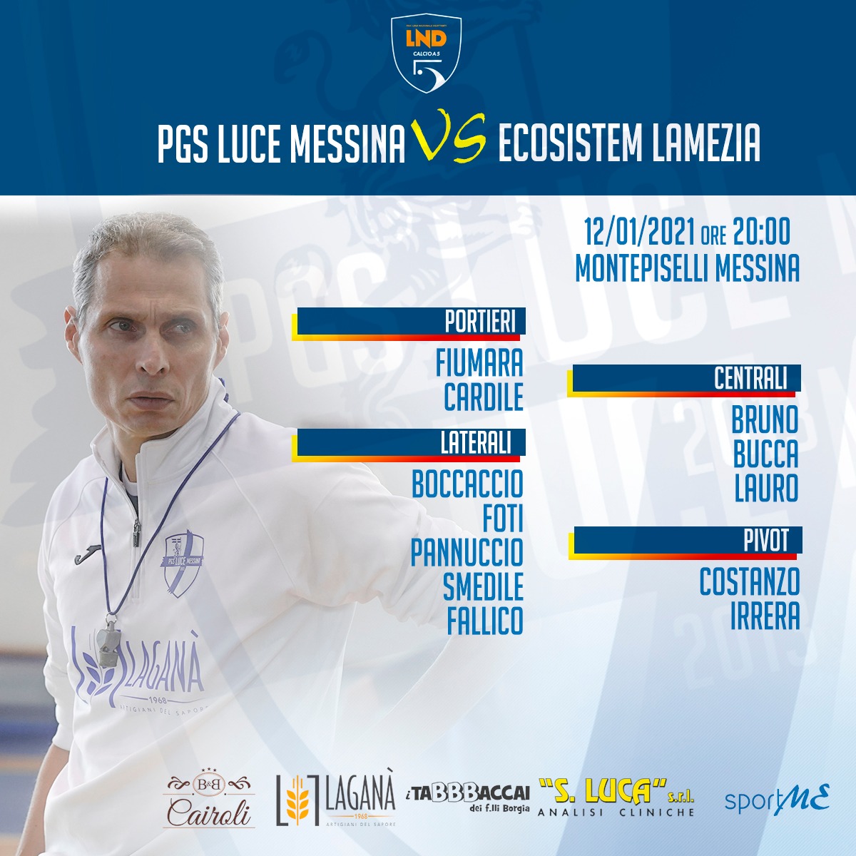 CALCIO A 5 – PGS Luce Messina in cerca di punti salvezza contro Ecosistem Lamezia