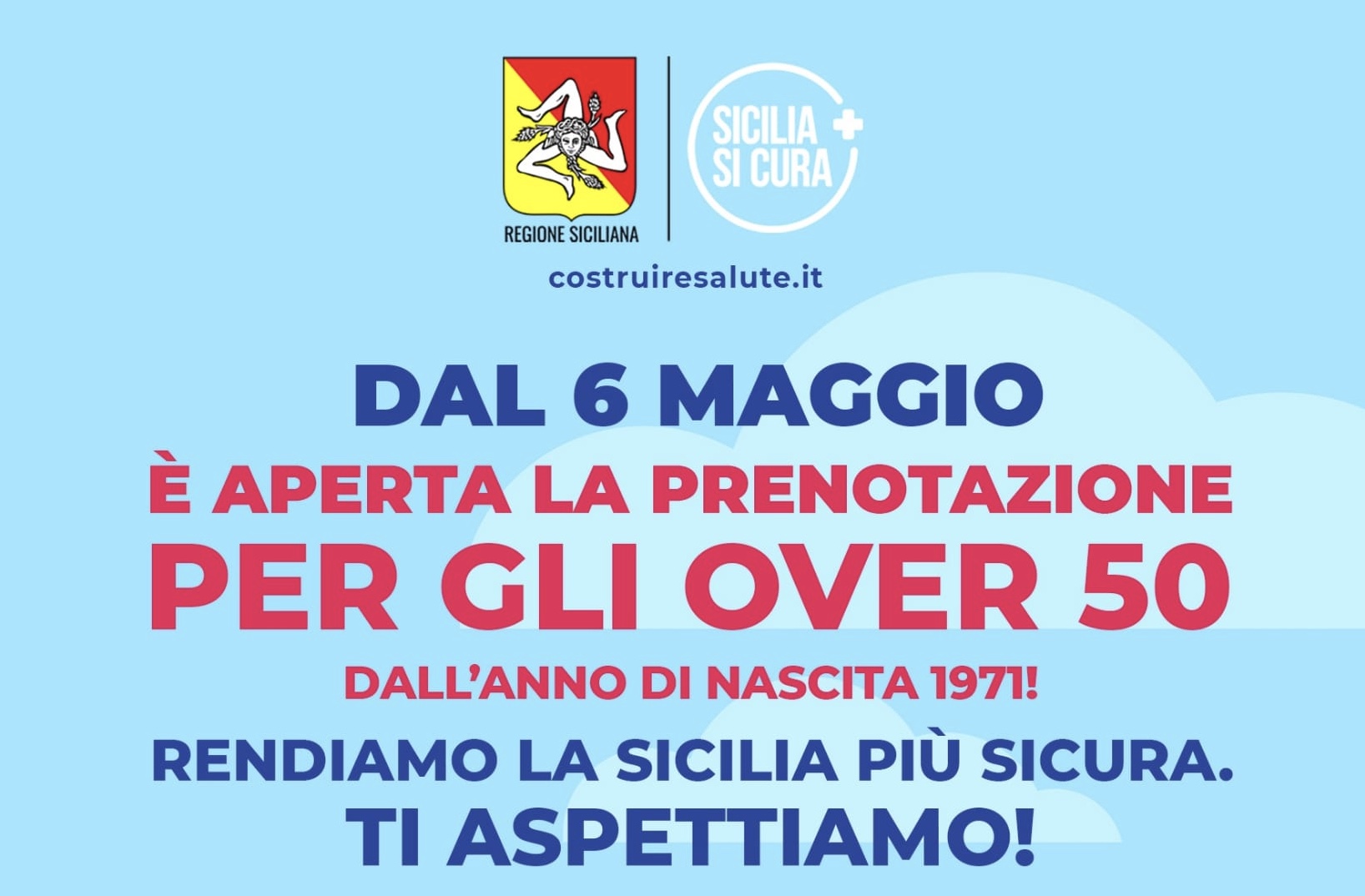 Da domani al via prenotazioni per i 50enni