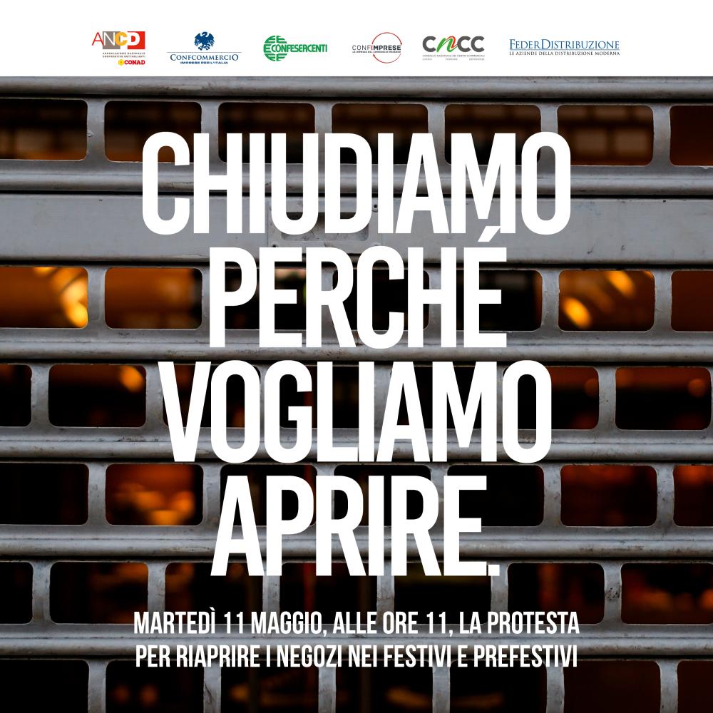 “Chiudiamo perché vogliamo aprire”, domani protesta nei centri commerciali