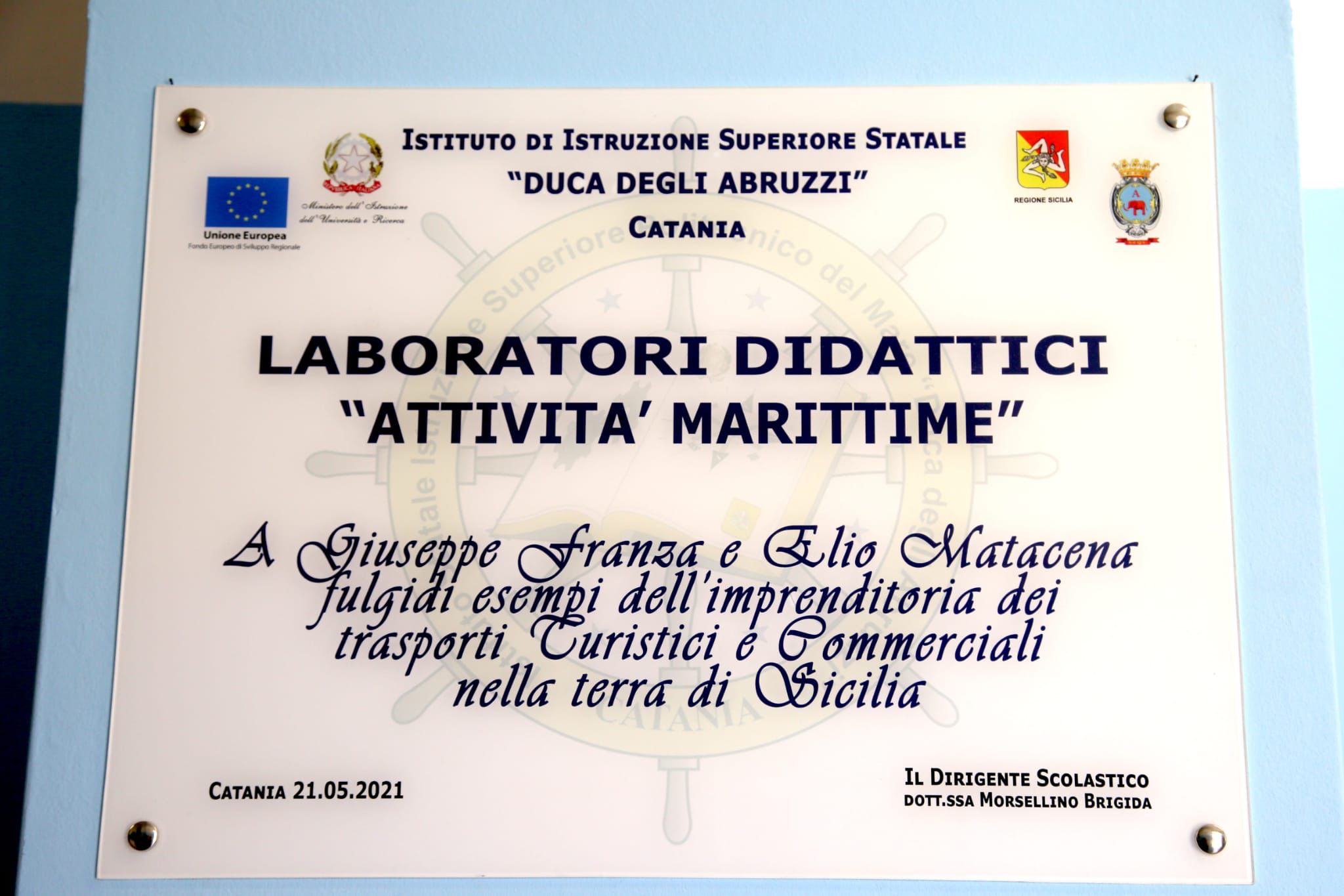 C&T, intitolate a Elio Matacena e Giuseppe Franza le aule del Politecnico del Mare di Catania