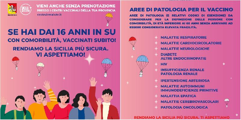 Covid: vaccino dai 16 ai 59 anni con patologie lievi