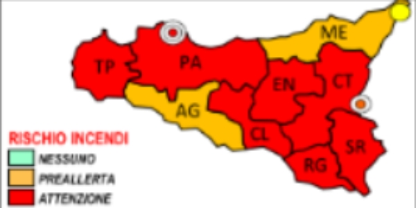 Incendi, domani “preallerta” a Messina
