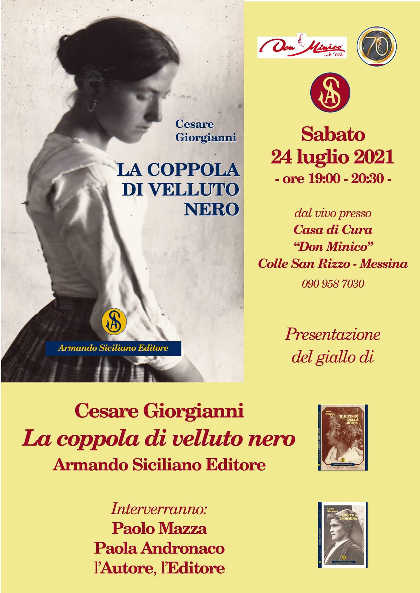 “La coppola di velluto nero”, il romanzo sulla mafia di Cesare Giorgianni