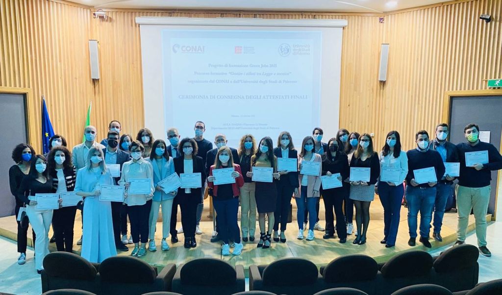 Conai, a Palermo consegnati i diplomi “Green Jobs” a 80 laureati