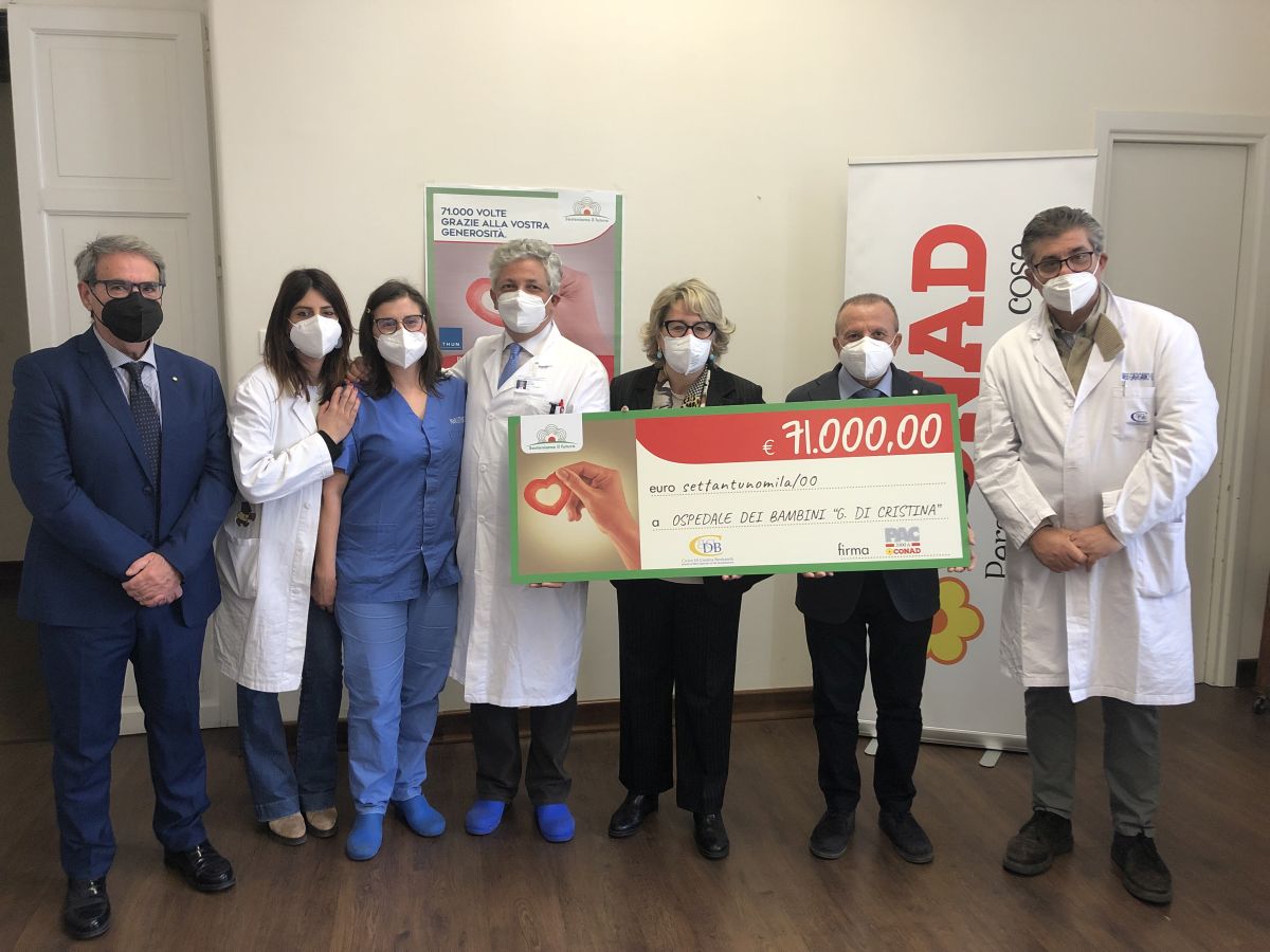 PAC2000A Conad dona 71 mila euro all’Ospedale Di Cristina di Palermo