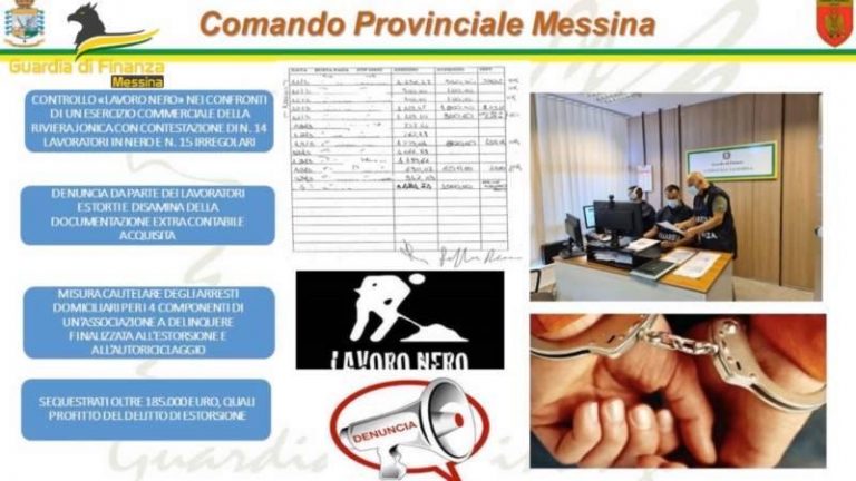 Estorsione ai lavoratori, 4 imprenditori arrestati nel Messinese