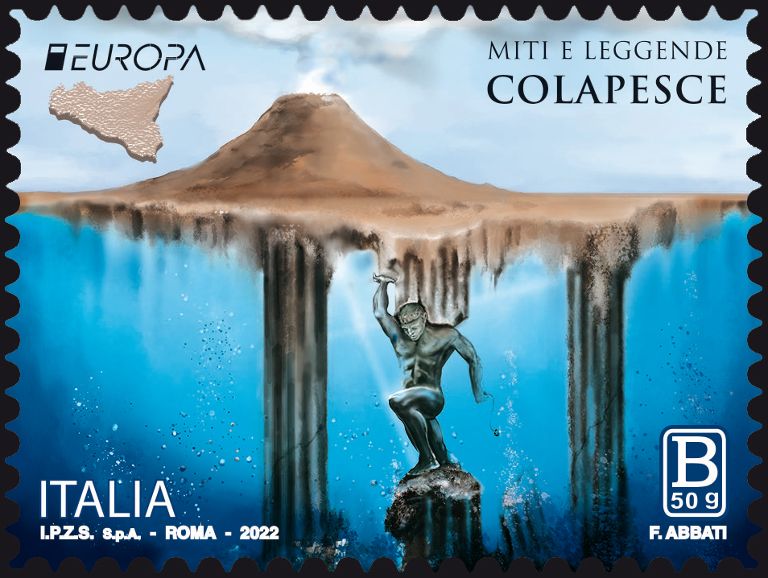 Il mito di Colapesce, ecco il francobollo in salsa messinese