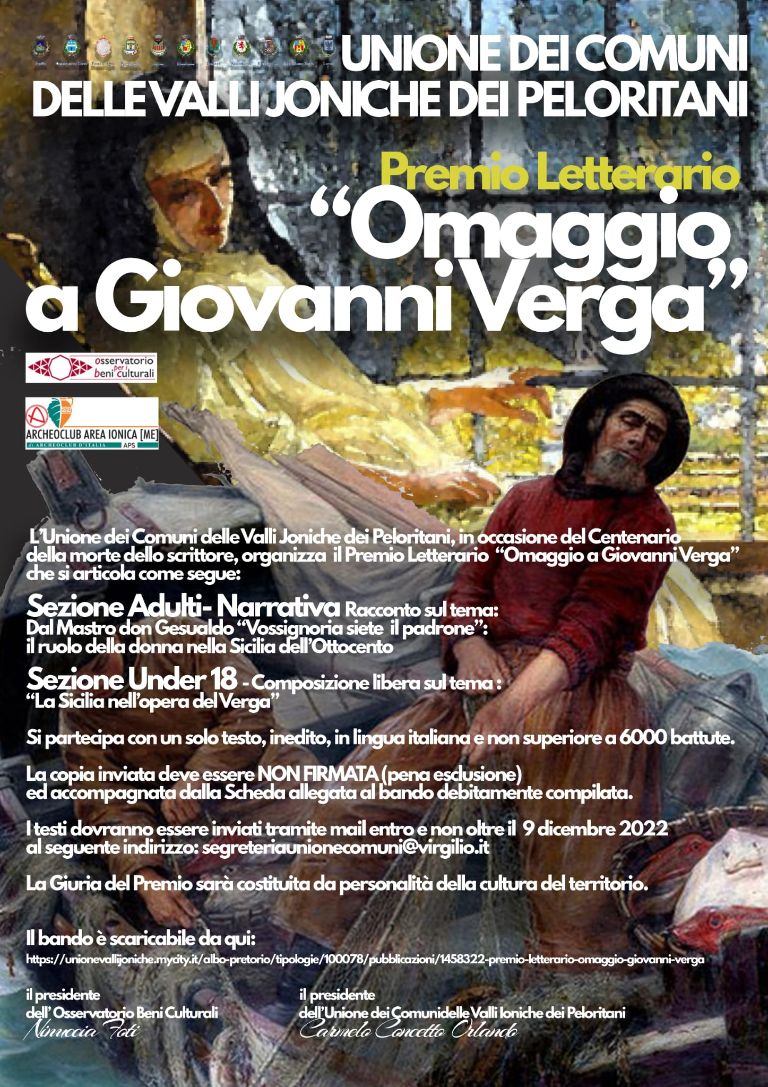 Omaggio a Giovanni Verga, istituito premio letterario