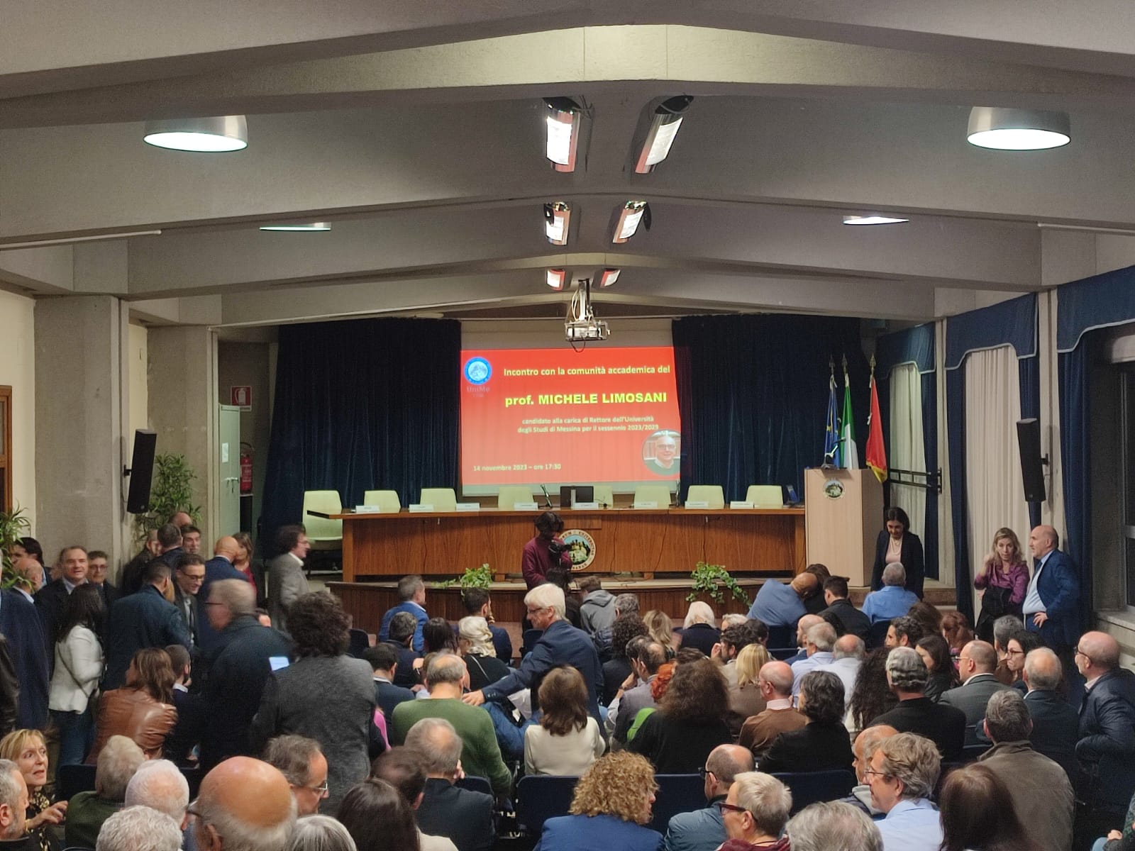 Elezioni Unime, bagno di folla per Limosani: “Sarò il rettore di tutti”