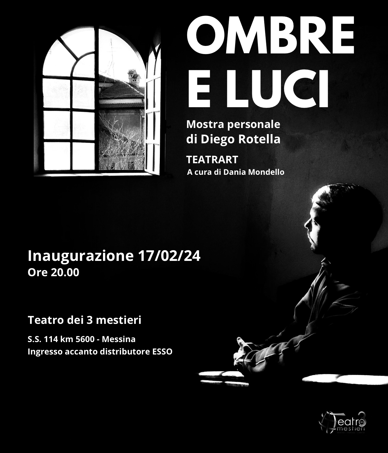 “Ombre e luci”: mostra di Rotella al teatro “3 Mestieri”