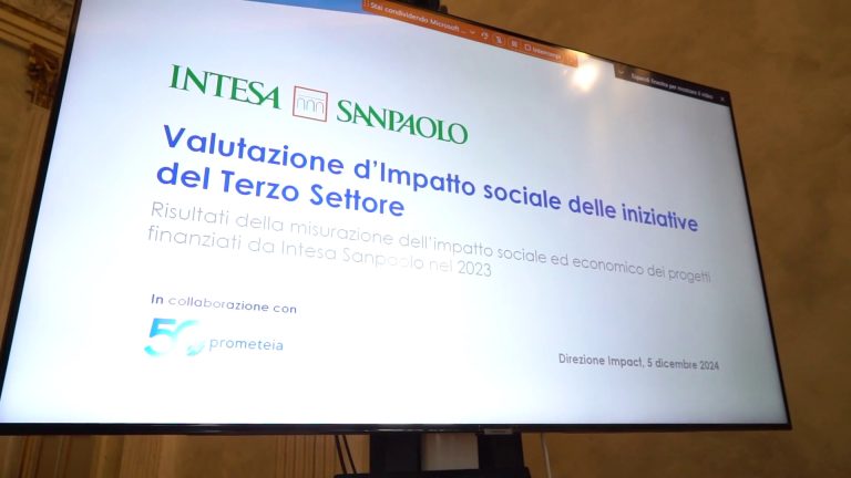 Intesa Sanpaolo, 1 euro a Terzo Settore ne genera 3 di effetti sociali