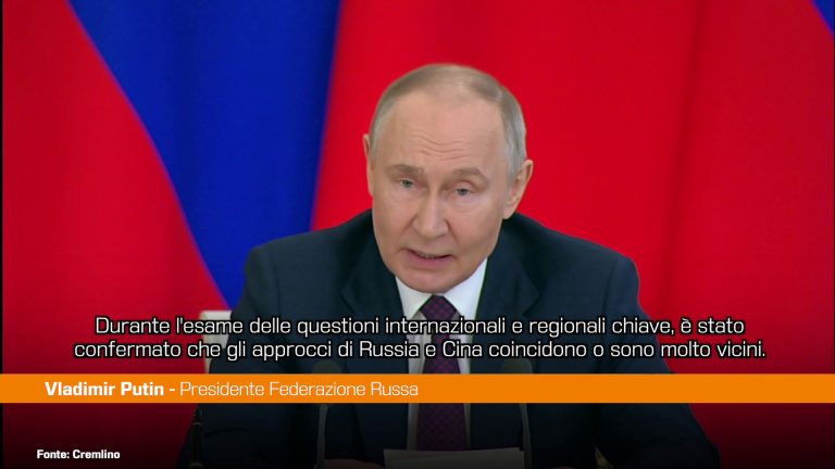 Putin “Russia e Cina vogliono un ordine mondiale più giusto”
