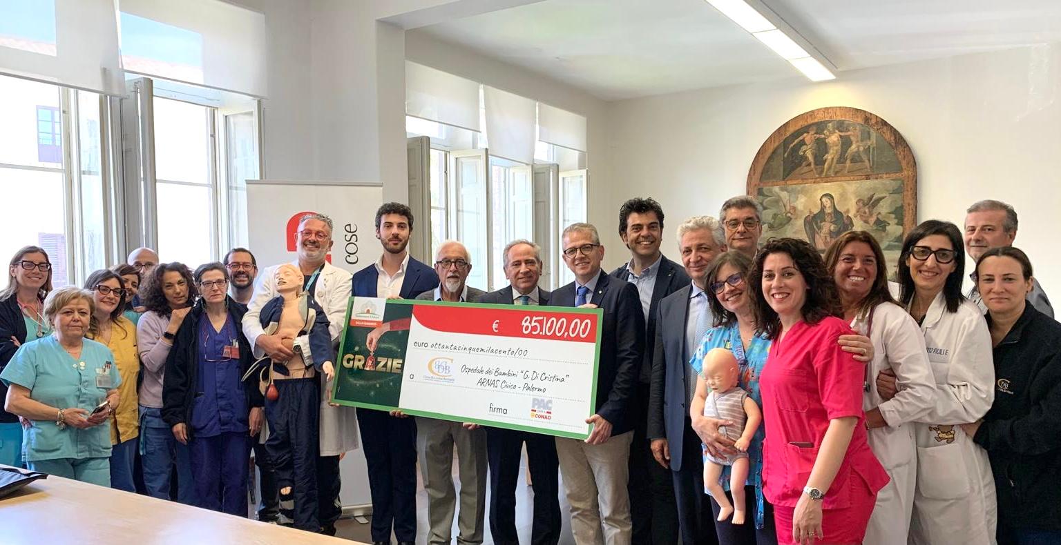Conad per il sociale, donazione all’ospedale Di Cristina di Palermo