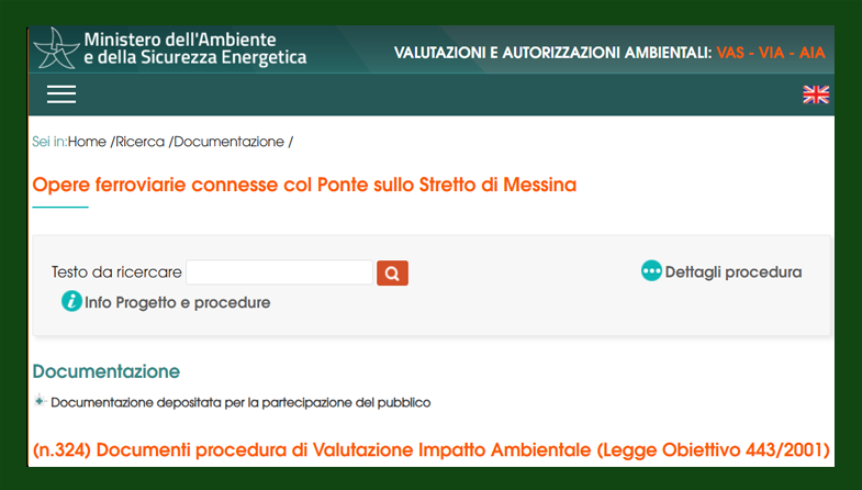 Pubblicate sul sito del MASE le 324 tavole del progetto del collegamento ferroviario del Ponte