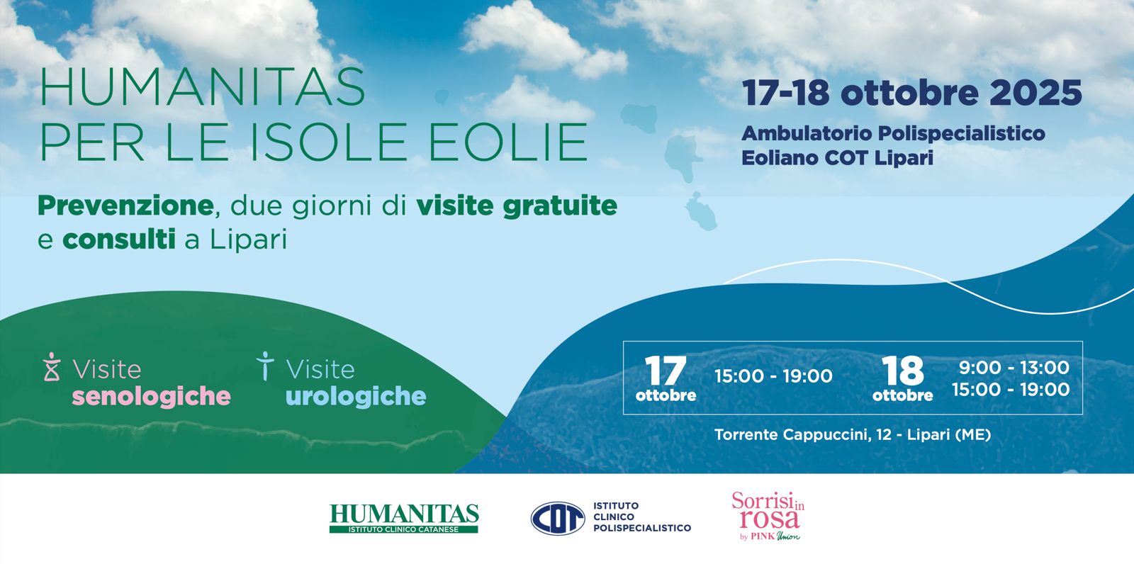 Humanitas per le Isole Eolie, il 17 e 18 ottobre due giorni di visite gratuite di Senologia e Urologia