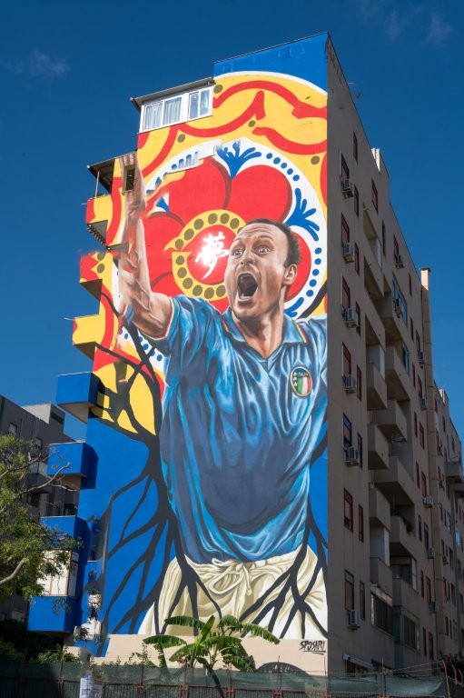 Il murale di Schillaci in lizza per il titolo dell’anno