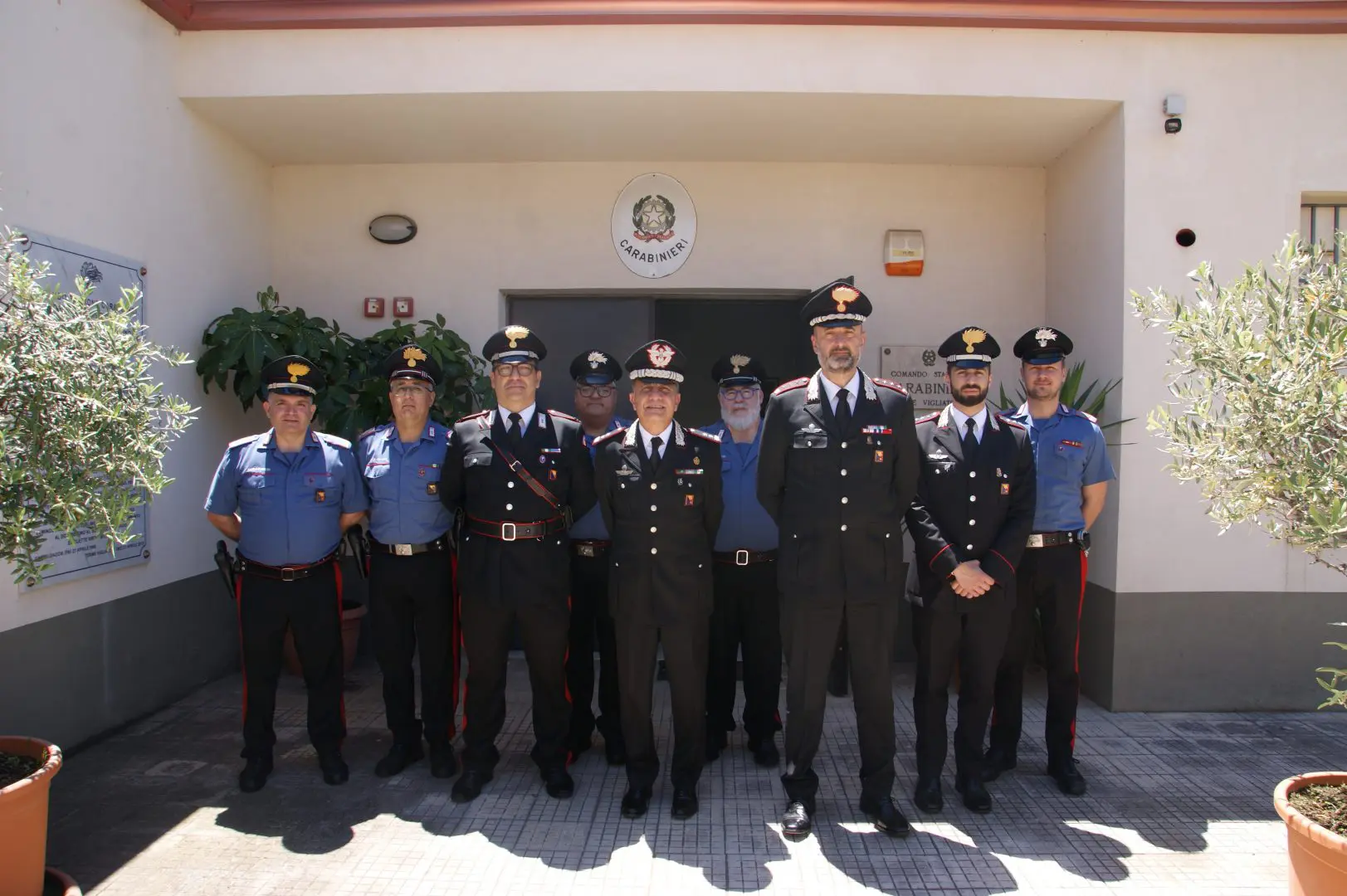 Legione Carabinieri Sicilia, il generale Del Monaco visita la compagnia di Barcellona Pozzo di Gotto e la stazione di Terme Vigliatore