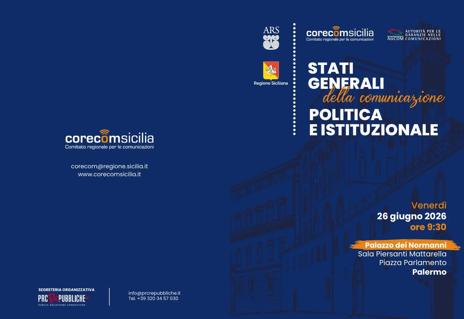 Corecom Sicilia, venerdì a Palermo gli “Stati Generali della Comunicazione Politica e Istituzionale”