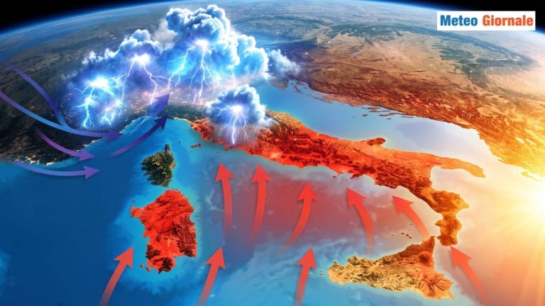 Meteo, Italia spaccata: temporali al Nord, 42° al Sud
