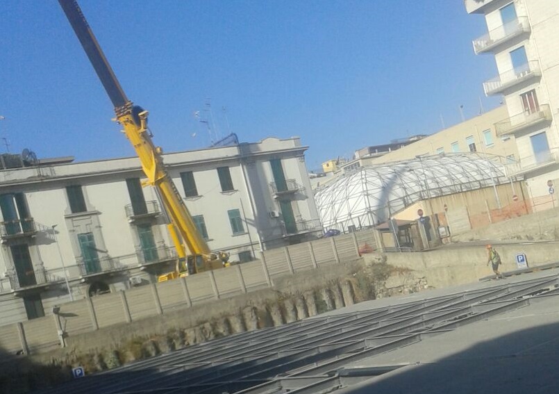 Parcheggio La Farina: nuovi moduli in fase di montaggio