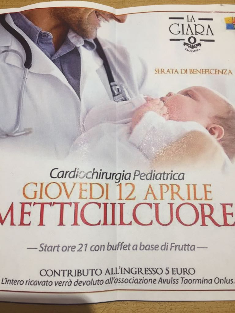 Mettici il cuore: Taormina raccoglie fondi per le famiglie dei bimbi cardiopatici