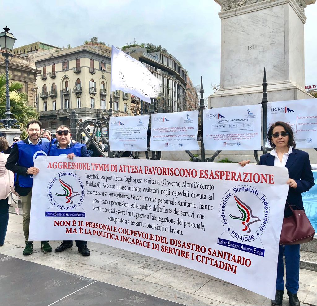 Stop alla violenza contro infermieri e medici, Fsi-Usae in piazza a Palermo