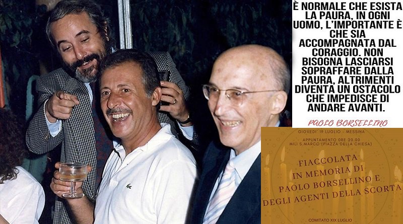 “Paolo vive!”, fiaccolata per Borsellino e la sua scorta promossa dal Comitato “XIX Luglio”. Il 19 Mili San Marco – Mili Marina