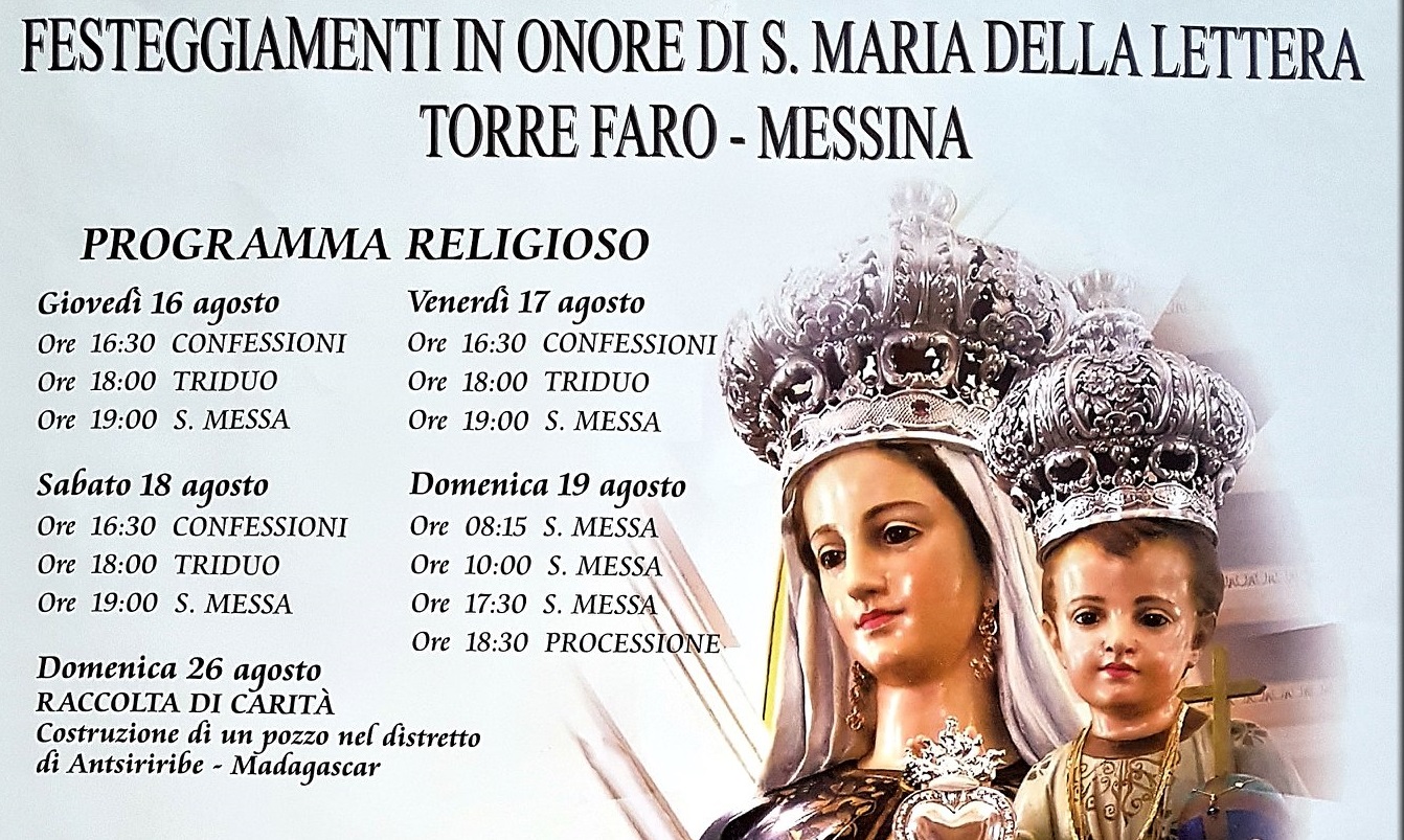 Torre Faro, tre giorni di festeggiamenti in onore di S. Maria della Lettera
