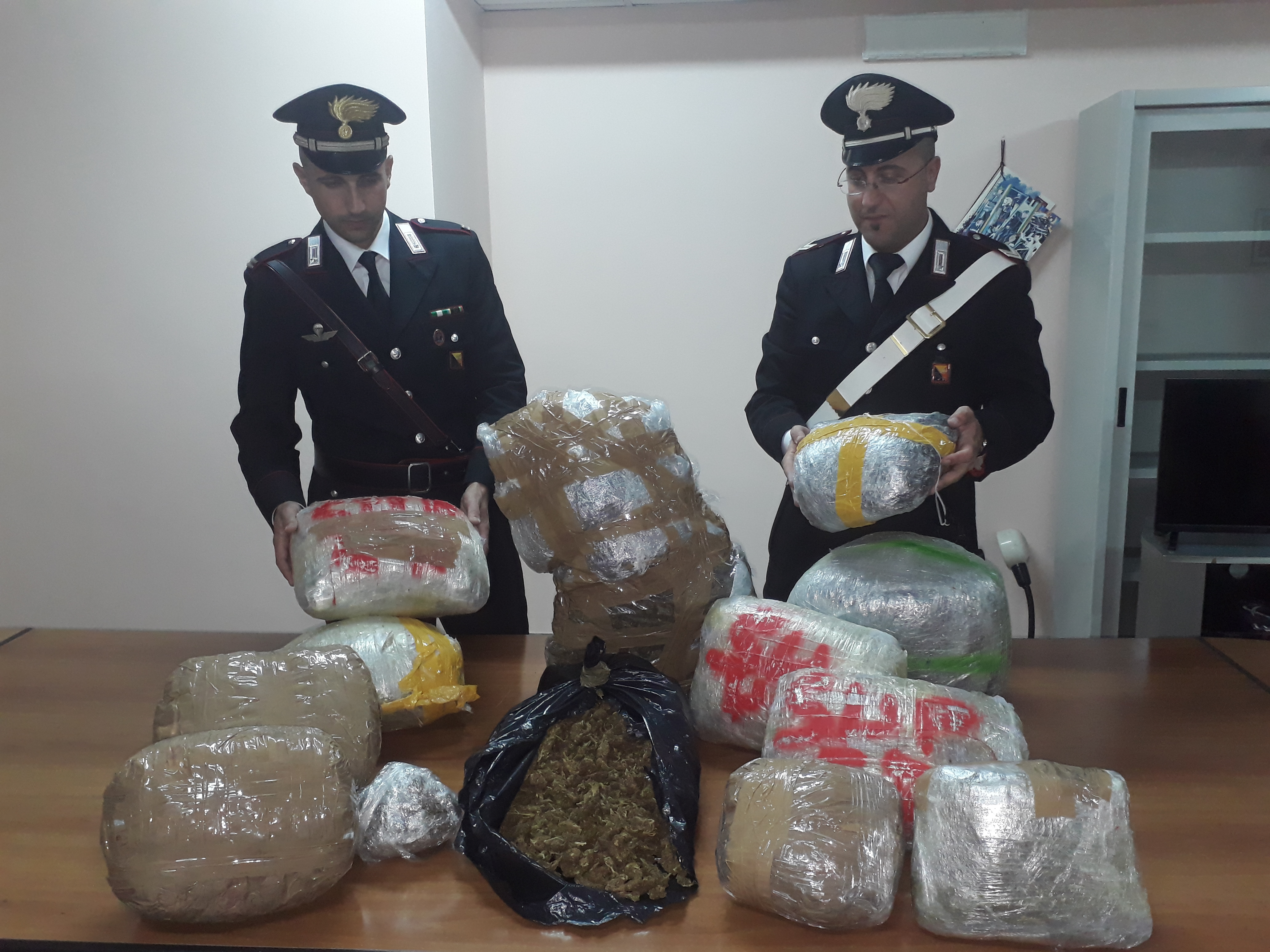 Maxi sequestro di marijuana, carabinieri sorprendono due giovani incensurati