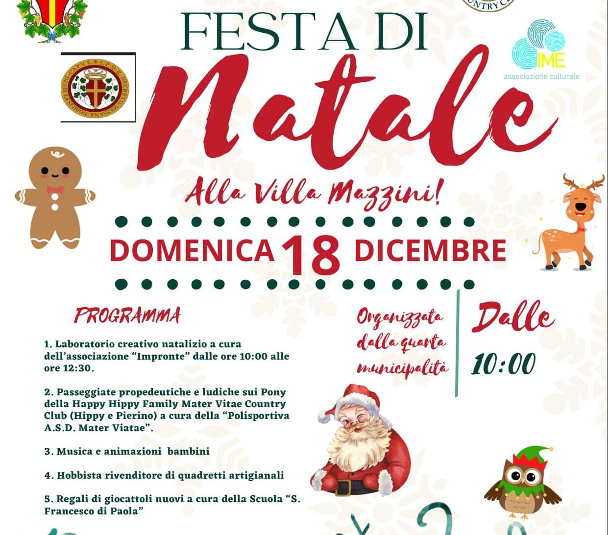 La IV Municipalità organizza “Natale a Villa Mazzini”