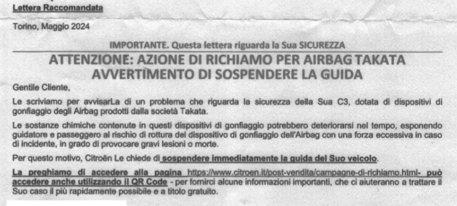 Campagna di richiamo Citroën, Confconsumatori sollecita l’Antitrust