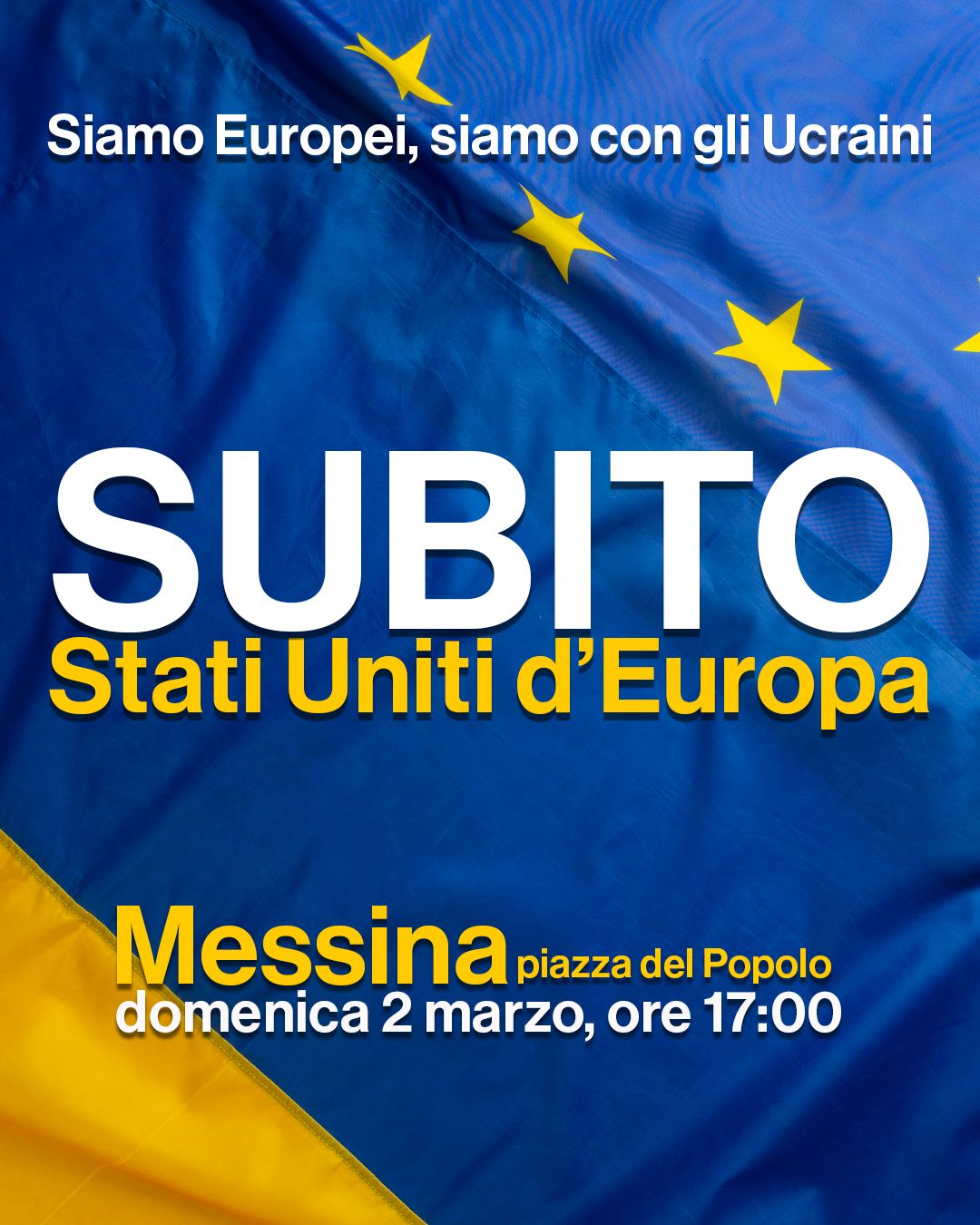 A Messina una piazza a sostegno di Ucraina e Stati Uniti d’Europa