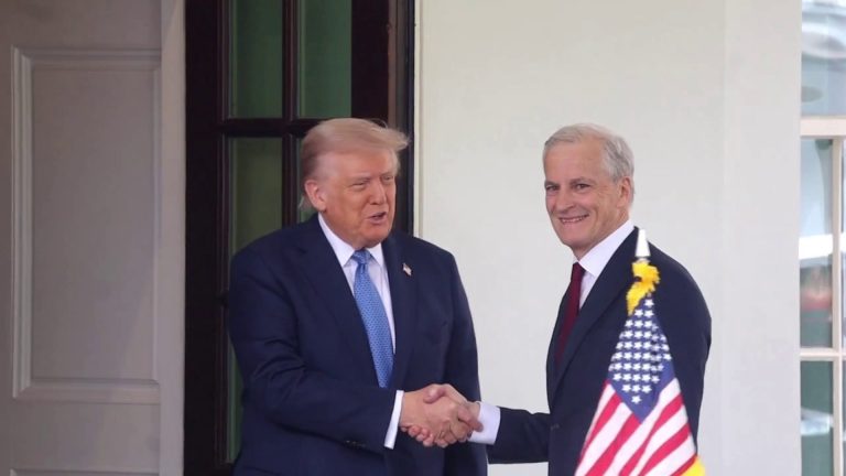 Trump accoglie il primo ministro norvegese Store alla Casa Bianca