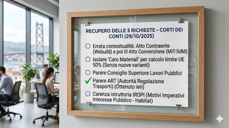 Il governo per conformarsi alle richieste della corte dei conti doveva apporre 5 spunte. Da ieri siamo a -4
